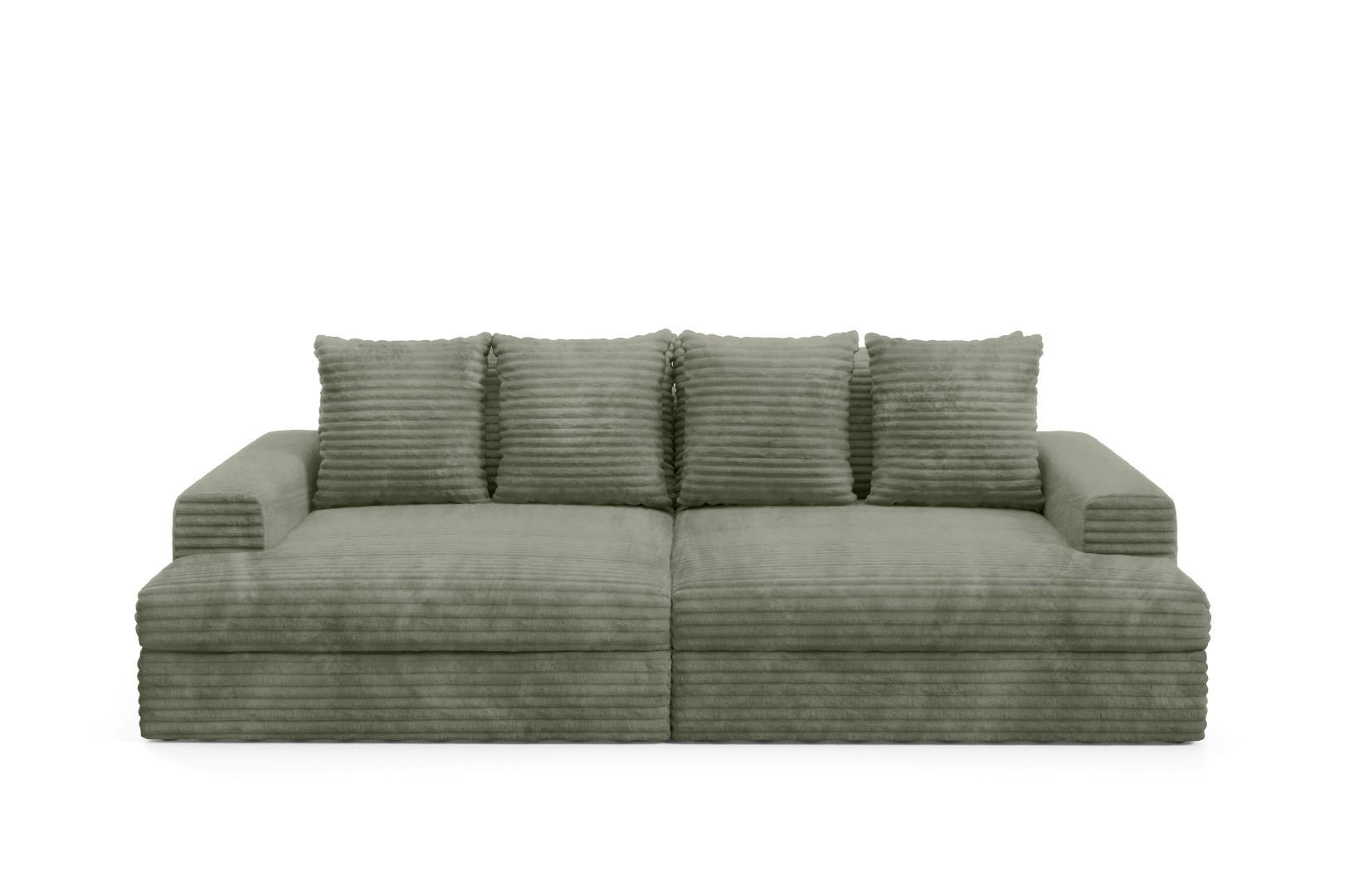 SCHLAFSOFA Premium Extra Komfort Grün - Schwarz/Grün, Holz/Holzwerkstoff (272/42/167cm) - Furnisell