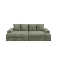 SCHLAFSOFA Premium Extra Komfort Grün - Schwarz/Grün, Holz/Holzwerkstoff (272/42/167cm) - Furnisell