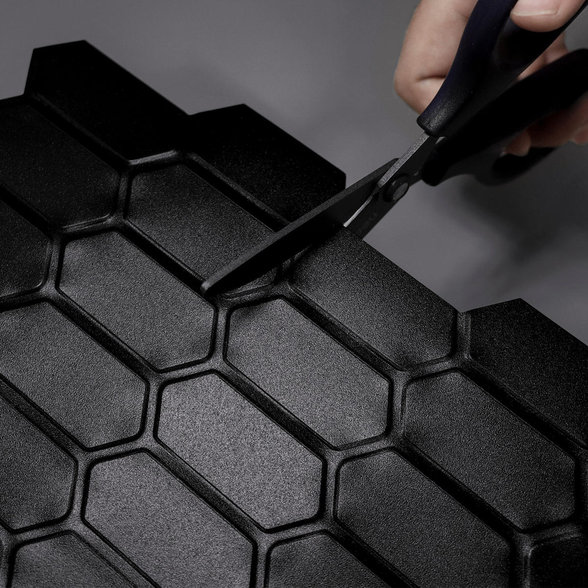 FLIESENAUFKLEBER 1 Stück 30,5 x 30,5 cm Selbstklebende Fliesen - Noce Favo - Schwarz, Kunststoff (30.5/0.16/30.5cm) - Mazovia