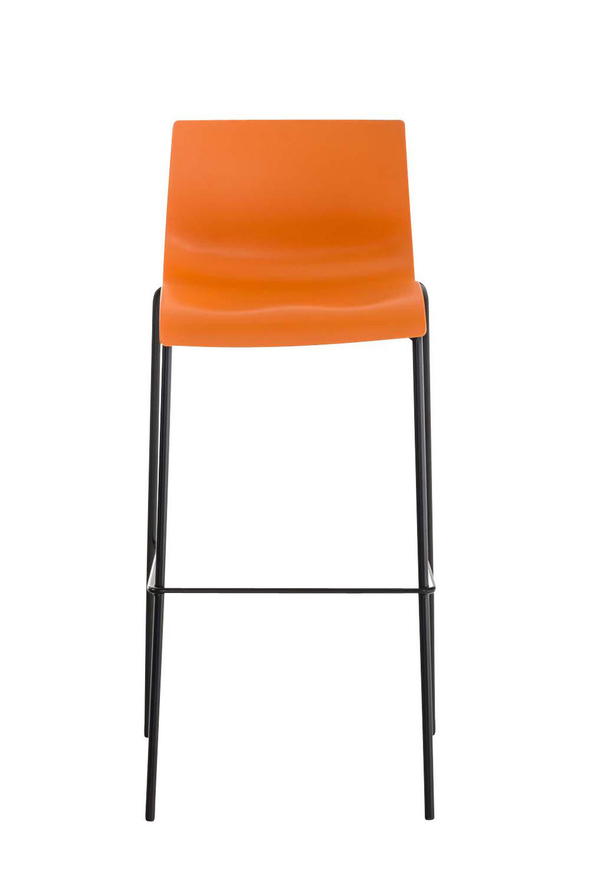 BARHOCKER 2er Set Kunststoff orange - Schwarz/Orange, Kunststoff/Metall (43/100/48cm) - CLP