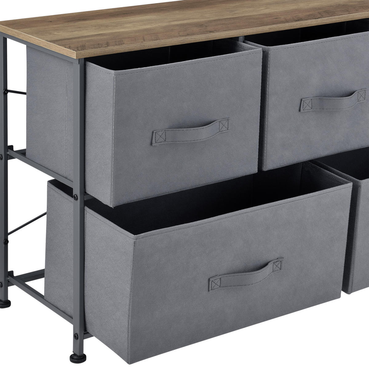 KOMMODE - Braun/Grau, Holzwerkstoff/Textil (100/55/29cm) - pro.tec