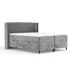 BOXSPRINGBETT Segni Dunkelgrau 160/200 cm mit Matratze und Topper - Dunkelgrau/Schwarz, Holz/Holzwerkstoff (160/200cm) - Maison de Reve