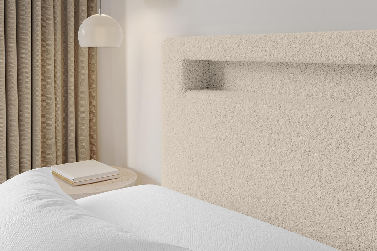 POLSTERBETT mit Bettkasten und Lattenrost, Boxbett ohne Matratze - GOLA 180x200 Dunkelbeige - Cappuccino, Holzwerkstoff/Textil (180/200cm) - ALTDECOR