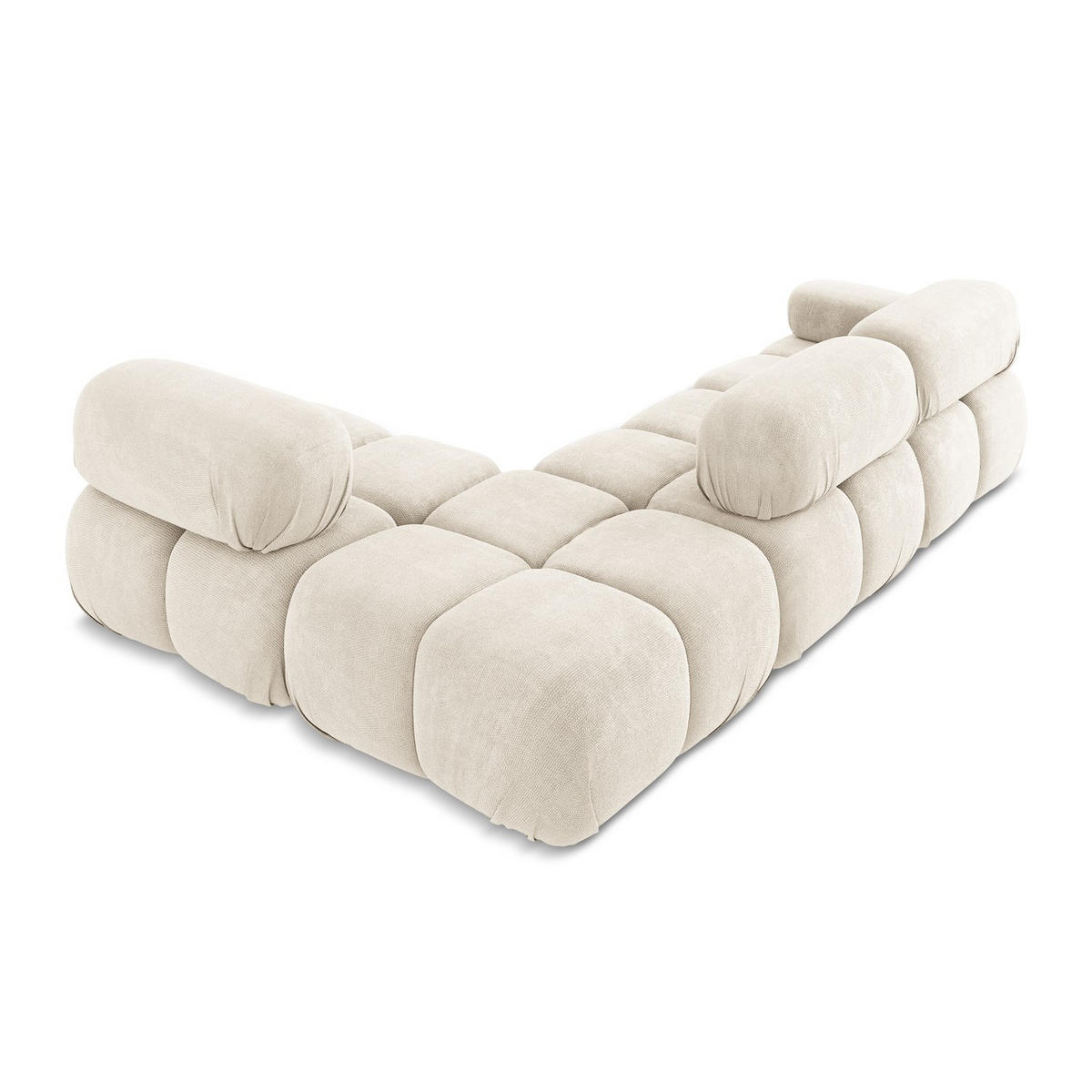 ECKSOFA Rechts Chenille Stoff Beige - Beige/Creme, Kunststoff/Textil (285/190cm) - LaMiaSofa