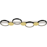 DECKENLEUCHTE LED 38W 1500LM 3000K-6500K Deckenlampe mit 4 Glühbirnen Szenenmodi - Schwarz, Metall (100/31/7cm) - HOMCOM