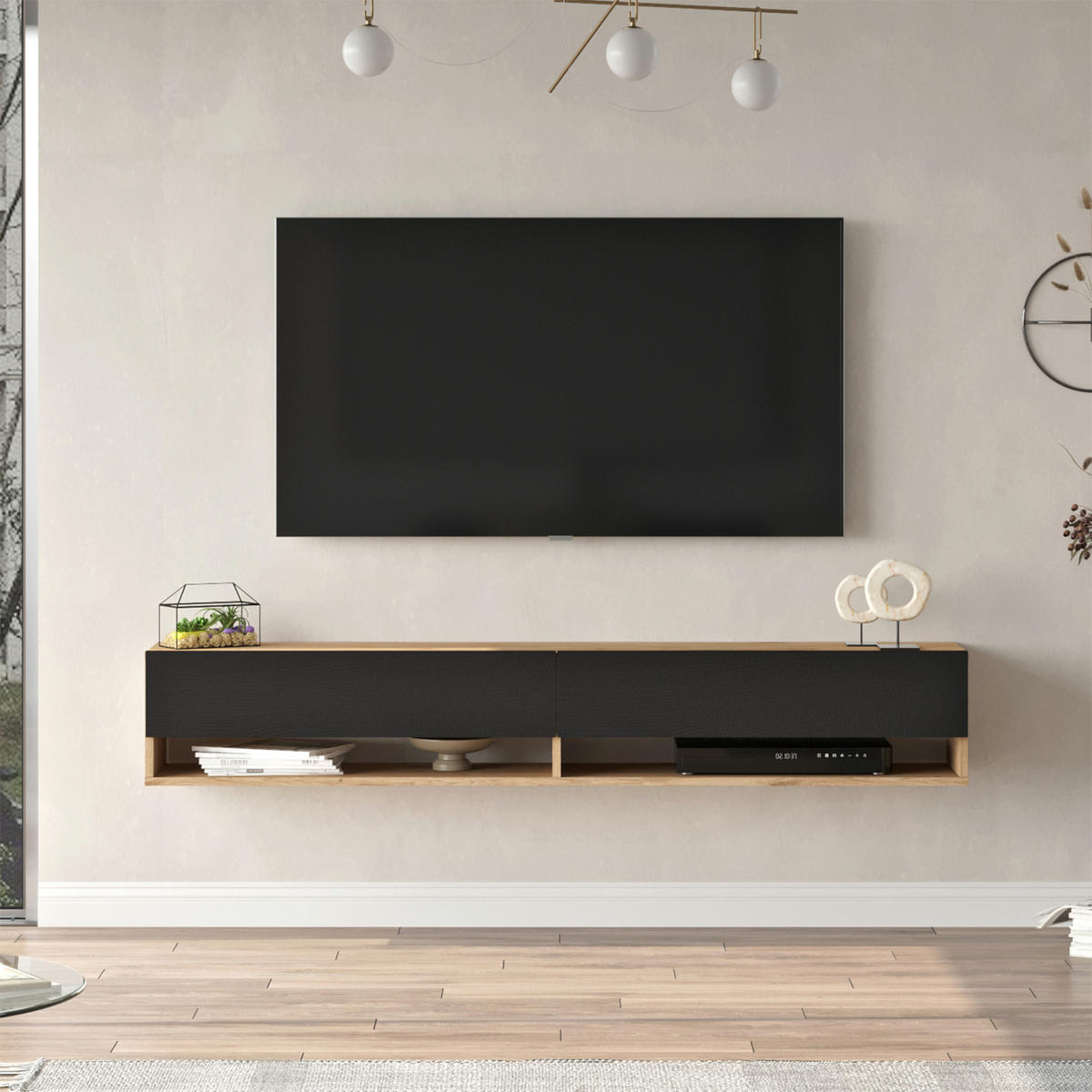 TV-ELEMENT Laitila - Eichefarben, Holzwerkstoff (180/29.5/31.5cm) - [en.casa]