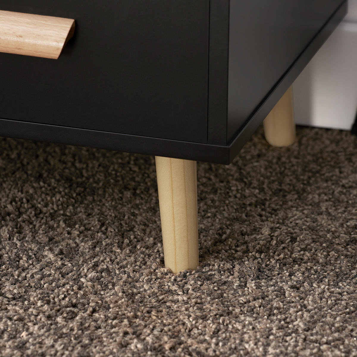 NACHTTISCH Schwarz - Schwarz, Holzwerkstoff (48/60/40cm) - SoBuy