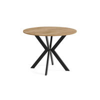ESSTISCH EVO - Honigeiche/Schwarz, Holzwerkstoff/Metall (100/100/76cm) - Meblini