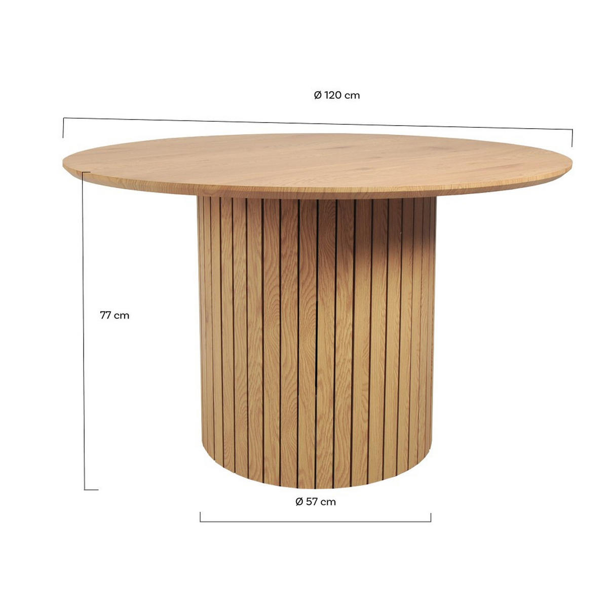 ESSTISCH BAHIA / Durchmesser120cm - Wildeiche Dekor - Eiche Artisan, Holzwerkstoff (120/120/77cm) - Weber Industries