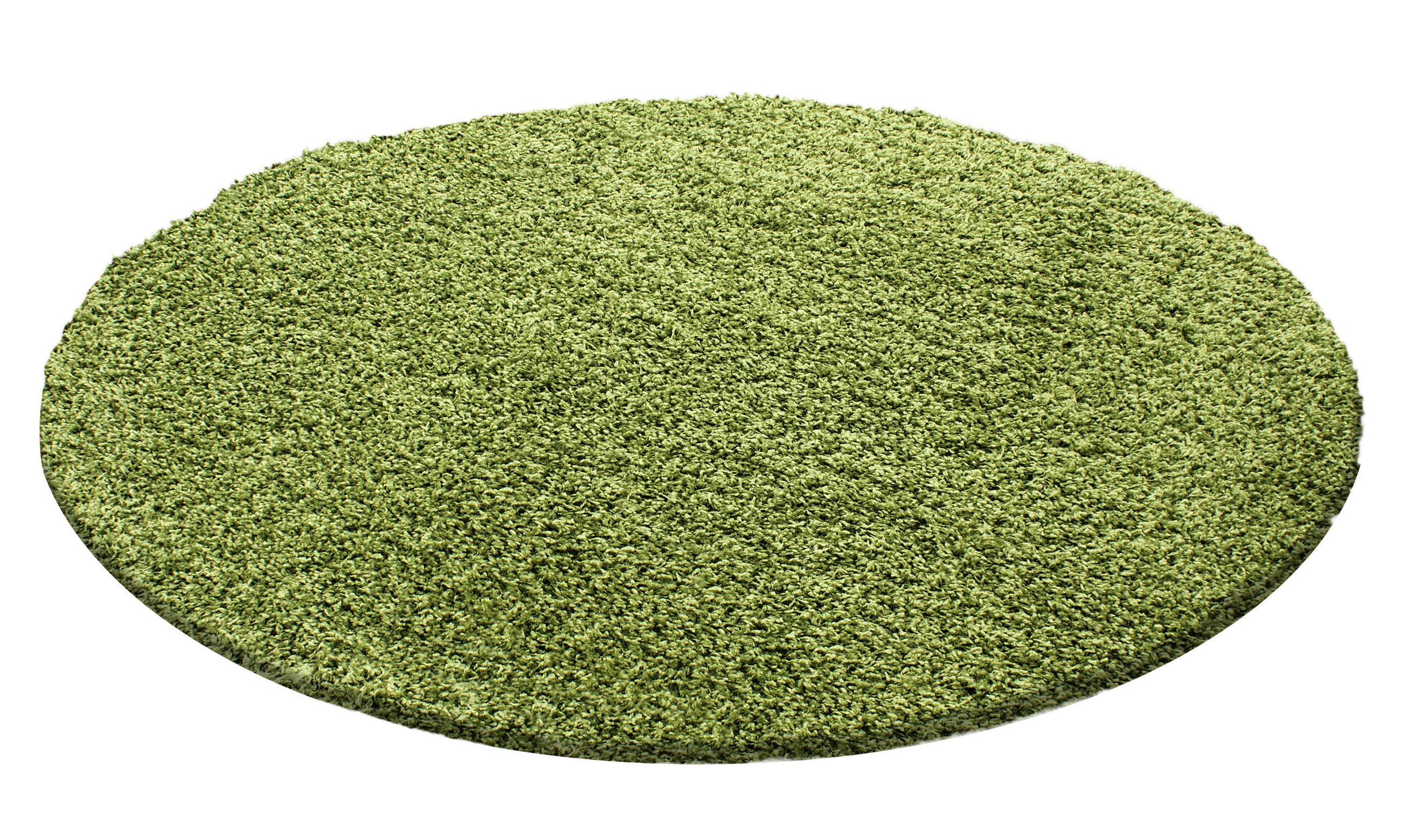 HOCHFLORTEPPICH RHEIN, einfarbig, aus Polypropylen, Grün, Ø 200 cm - Grün, Textil (200/200cm) - KADIMA DESIGN