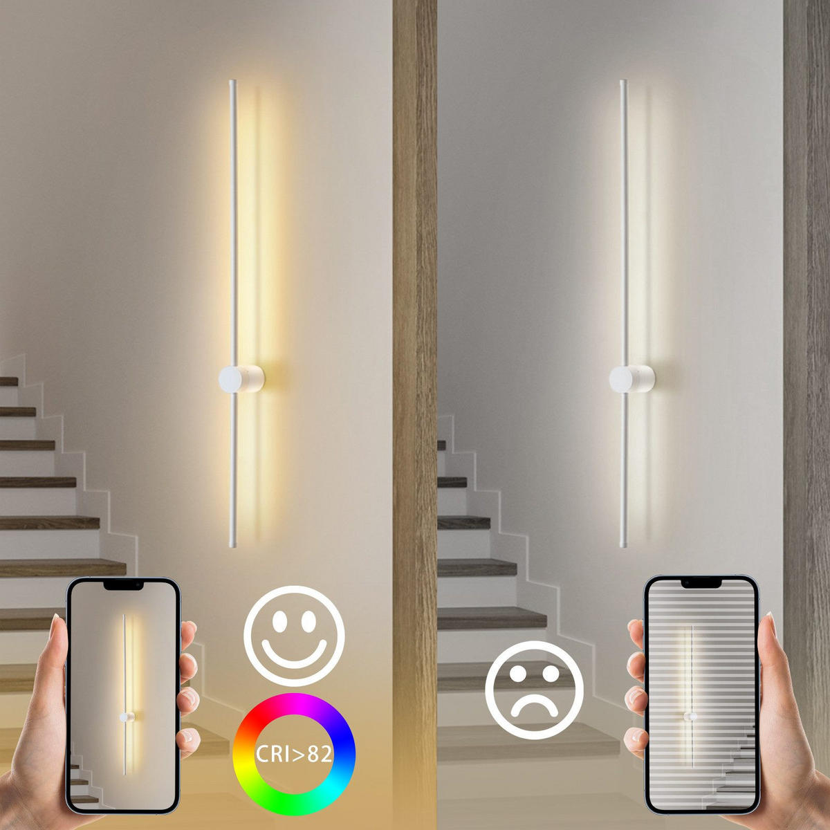 LED - WANDLEUCHTE Meerthion 10.0/6.0/60.0 cm - Weiß, Metall (10/6/60cm) - ZMH