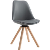 BESUCHERSTUHL Osaka Kunstleder Grau Eckig Konferenzstuhl Bürostuhl - Grau, Leder (48/84/56cm) - DELUKE
