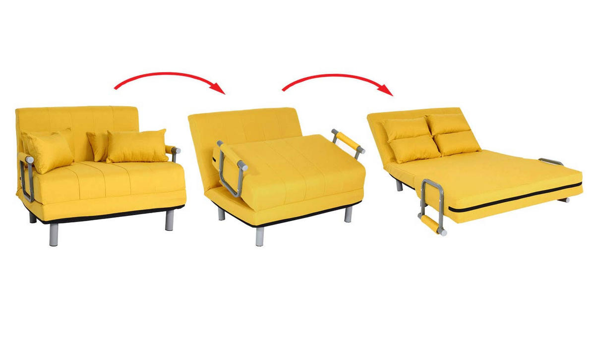 SCHLAFSESSEL Gelb - Gelb, Textil (105/80/186cm) - MCW