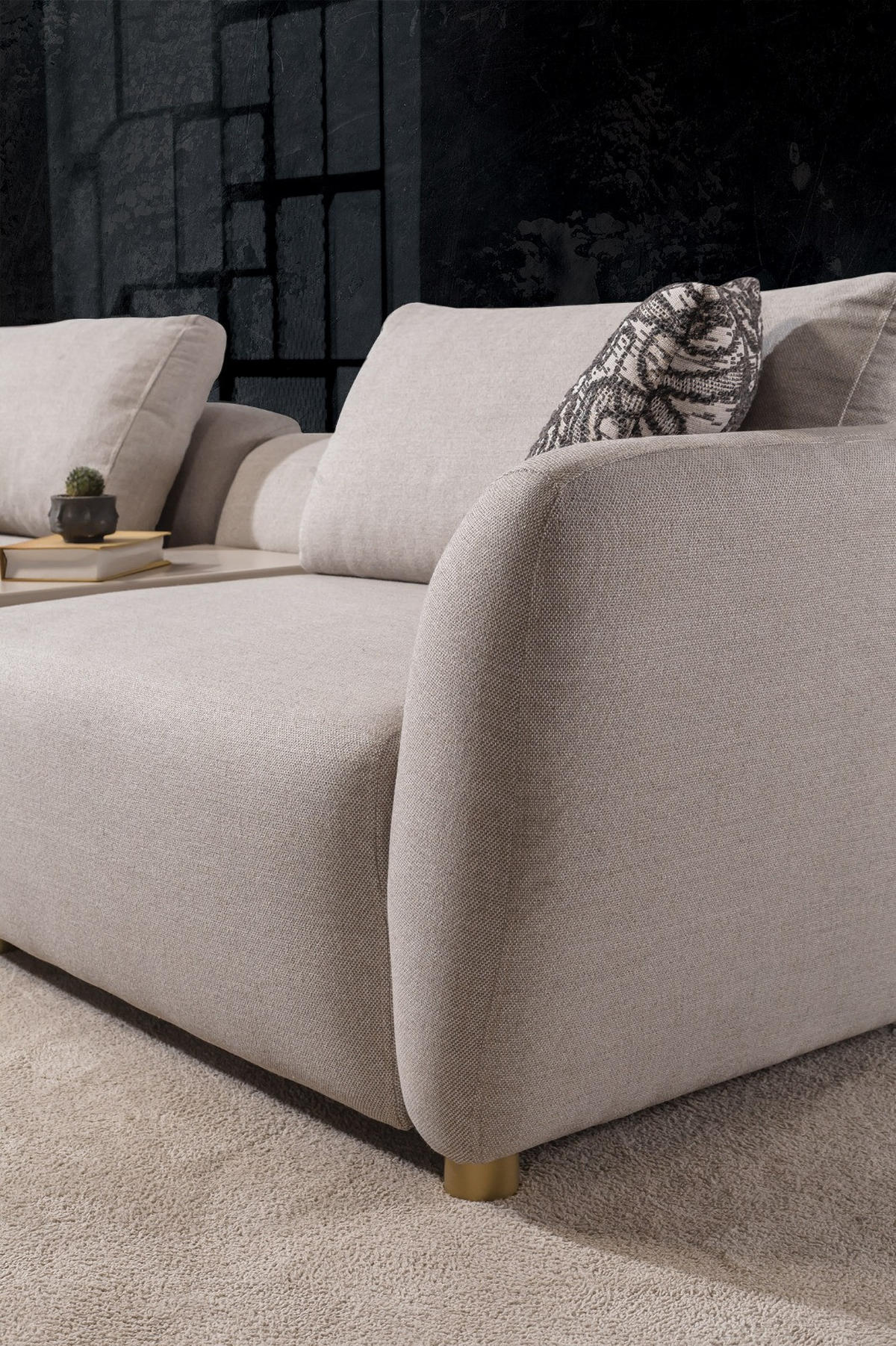 SITZGARNITUR Savana - Beige, Holz (250/93/100cm) - Villa Möbel