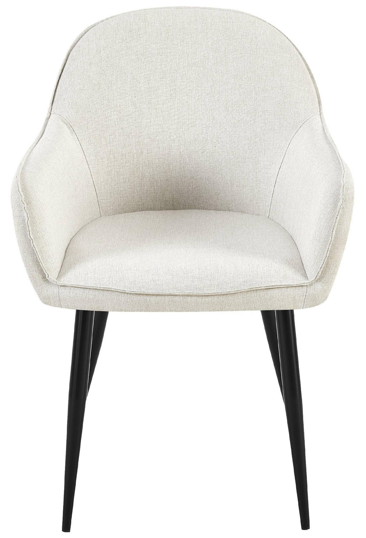 WOHNZIMMERSTUHL 2er Set Stoff creme - Creme/Schwarz, Textil/Metall (60/84/60cm) - CLP
