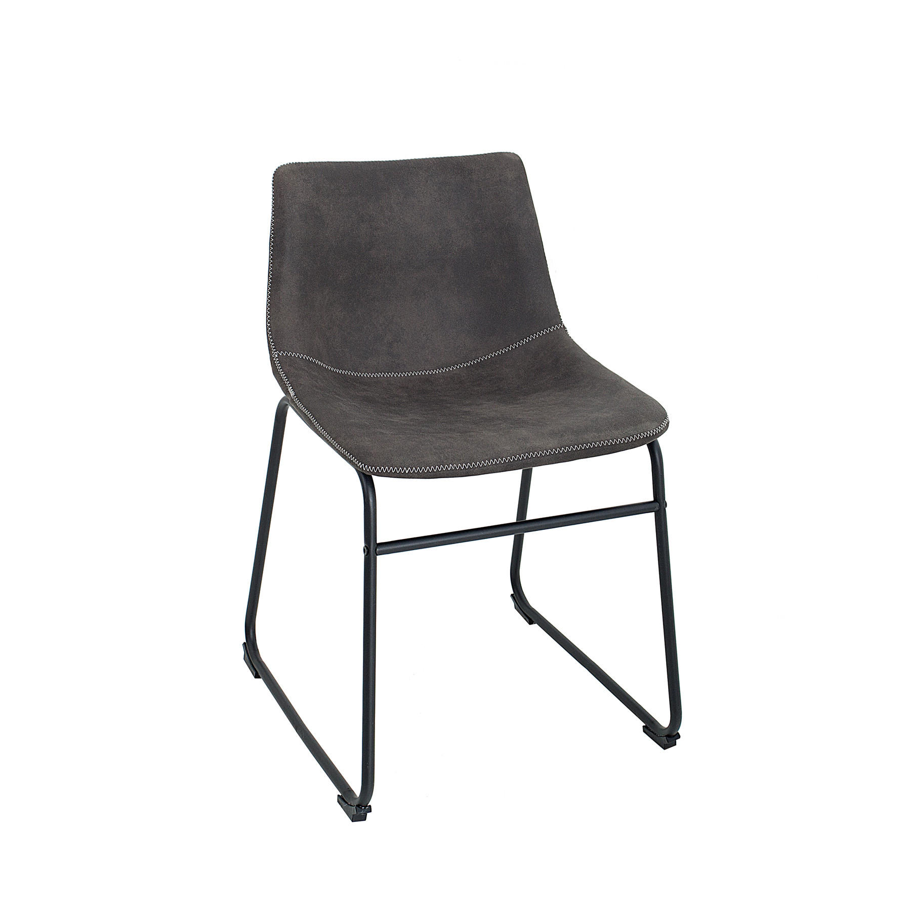 STUHL DJANGO Microfaser Grau 75 cm - Schwarz/Grau, Textil/Metall (49/75/53cm) - riess-ambiente