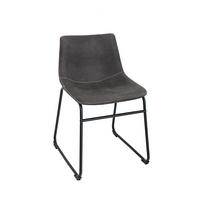 STUHL DJANGO Microfaser Grau 75 cm - Schwarz/Grau, Textil/Metall (49/75/53cm) - riess-ambiente