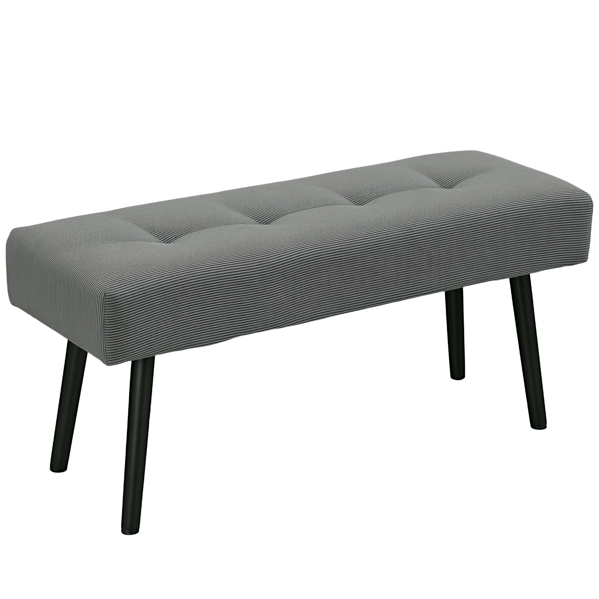 SITZBANK mit Metallbeine 100 x 36 x 45 cm Grau - Grau, Kunststoff (36/45/100cm) - HOMCOM