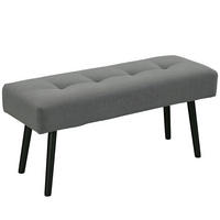HOCKERBANK DE-12892 gepolstert, Velours und Stahlfüße Grau - Grau, Textil (36/45/100cm) - ComfortXL