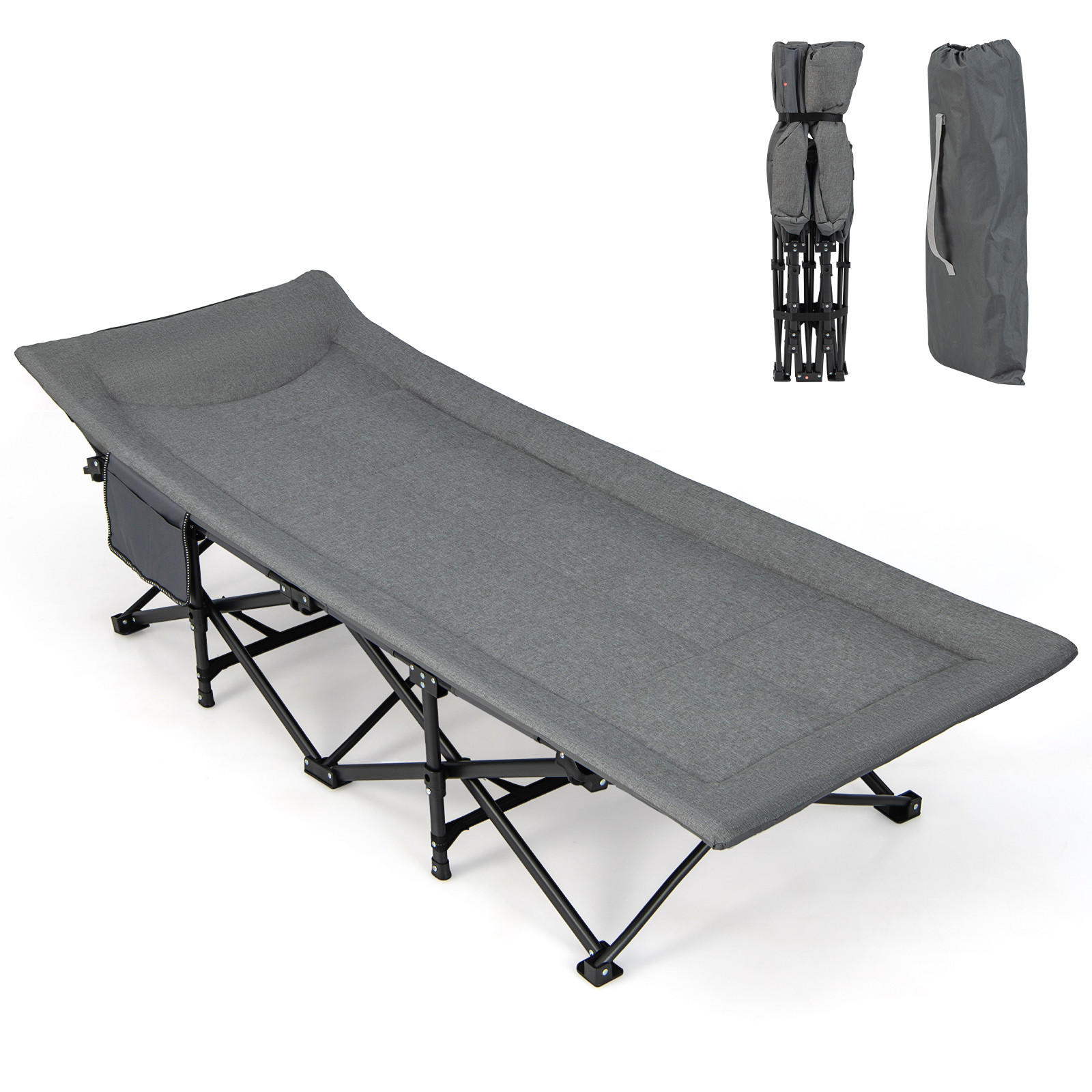 CAMPINGLIEGE Klappbare Grau - Grau, Metall - COSTWAY