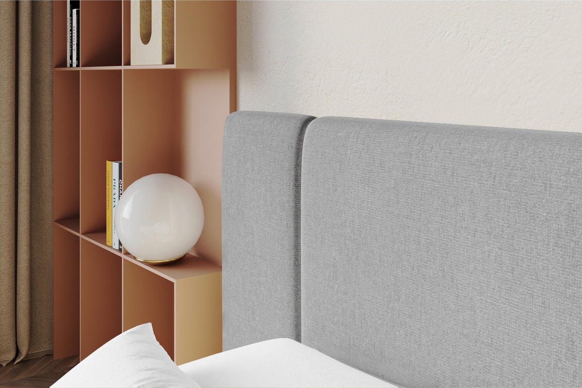 POLSTERBETT mit Bettkasten und Lattenrost, Bett mit Matratze H3/H4 - NILO 140x200 Grau - Hellgrau, Holzwerkstoff/Textil (140/200cm) - ALTDECOR