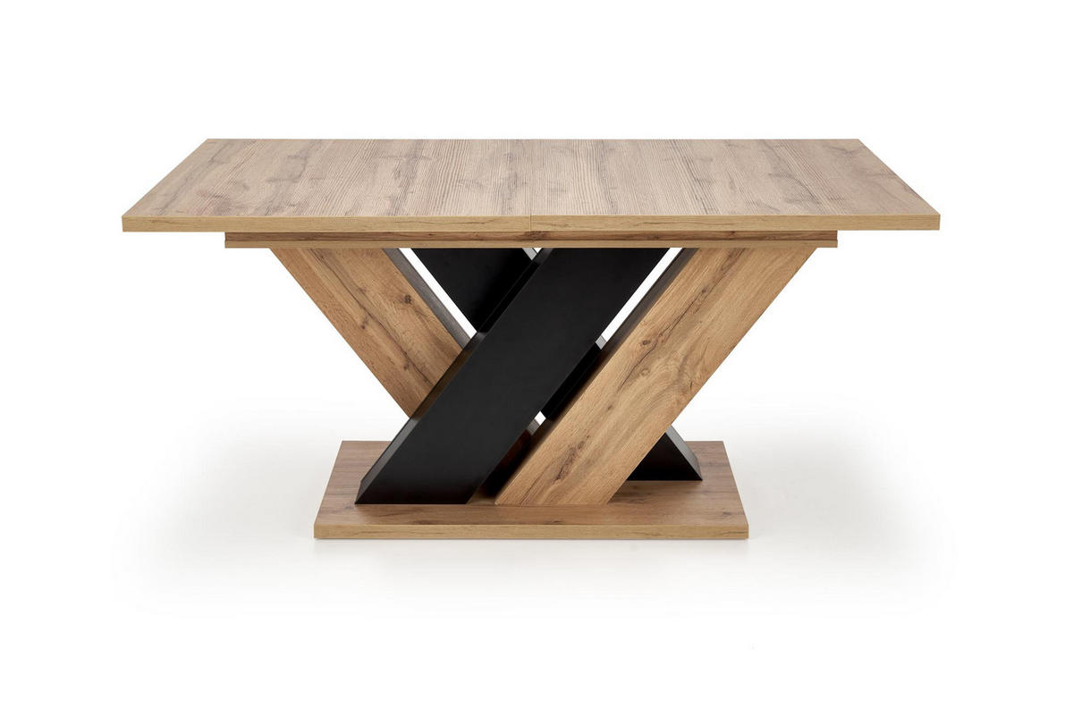 ESSTISCH rechteckig Eiche Artisan Schwarz ausziehbar - Schwarz/Eiche Artisan, Holzwerkstoff (90/160/76cm) - designimpex