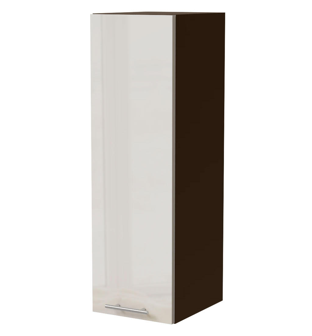 HÄNGESCHRANK Brerra W4/30 Lava / RAL 9001 creme Hochglanz 30 / 32,5 / 96cm - Dunkelgrau/Creme, Holz/Holzwerkstoff (30/96/32.5cm) - Feldmann-Wohnen