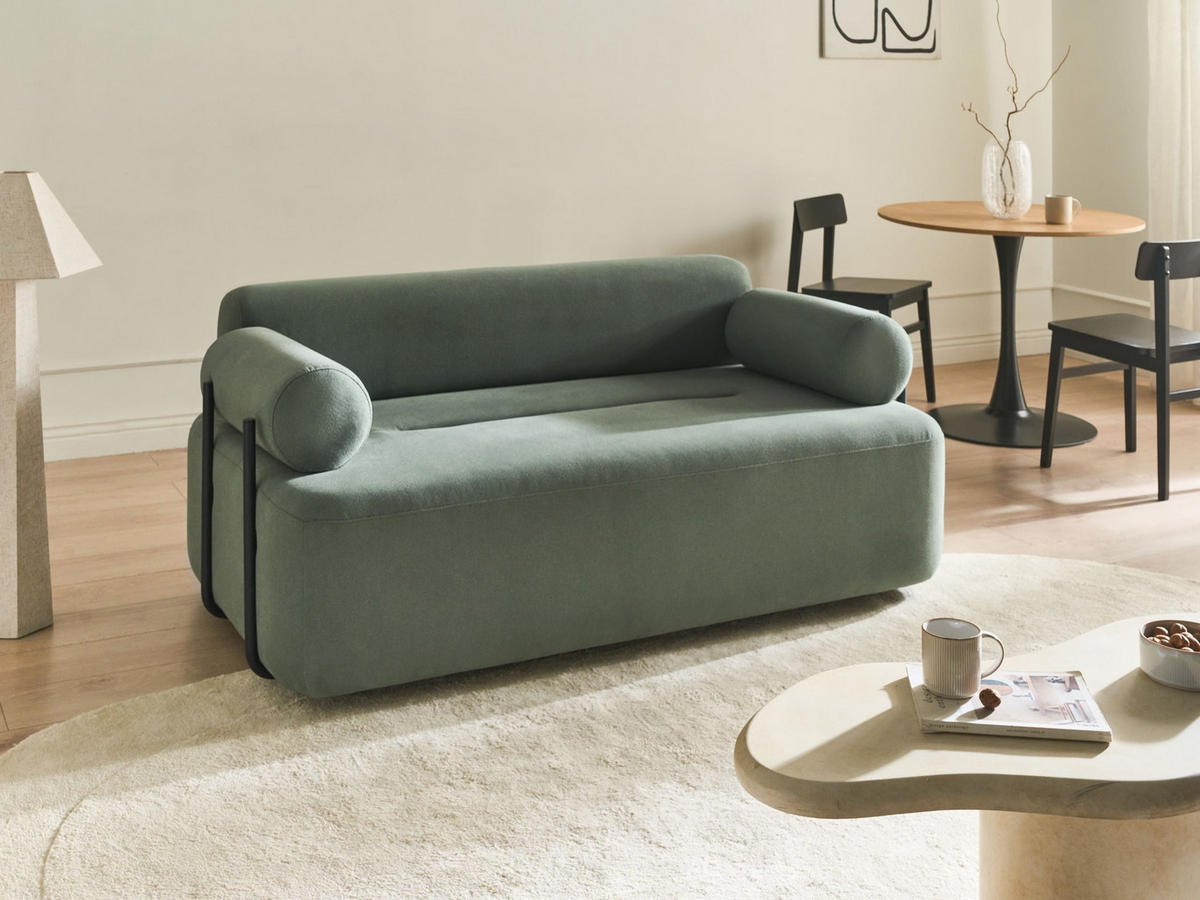 2-SITZER-SOFA Stoff Hellgrün Elva - Hellgrün, Textil (170/74/100cm) - Beliani