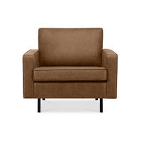 SESSEL INVIA mit Armlehnen auf hohen Metallbeinen vintage, Lederoptik-Stoff, Braun - Schwarz/Braun, Textil (98/87/98cm) - KONSIMO®