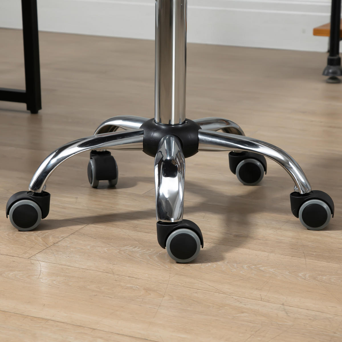 BÜROHOCKER DE-18033 höhenverstellbar 49-64 cm, Vintage-Stil Braun - Silberfarben, Metall (47/88/45cm) - ComfortXL