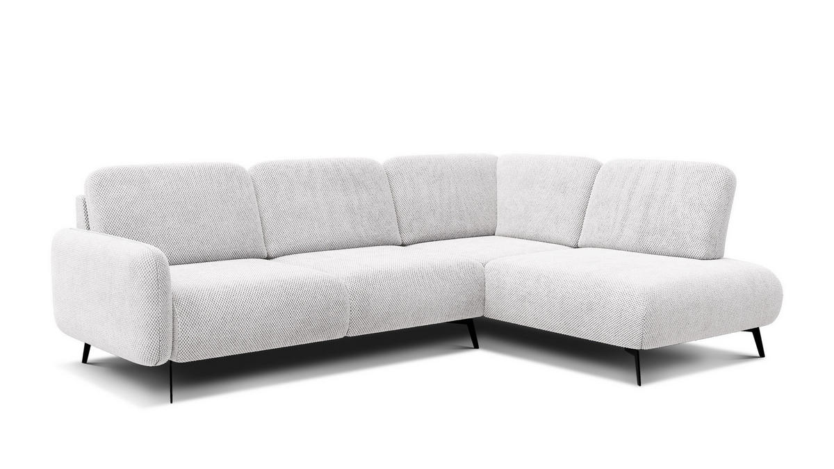 ECKSOFA FEBE 5-Sitzer rechts, creme - Creme/Schwarz, Holz/Textil (271/190cm) - Courtois Laville