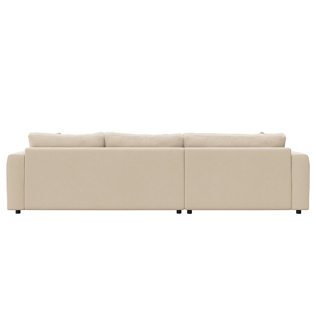 ECKSOFA mit Longchair - Beige/Schwarz, Kunststoff/Textil (286/183cm) - home24