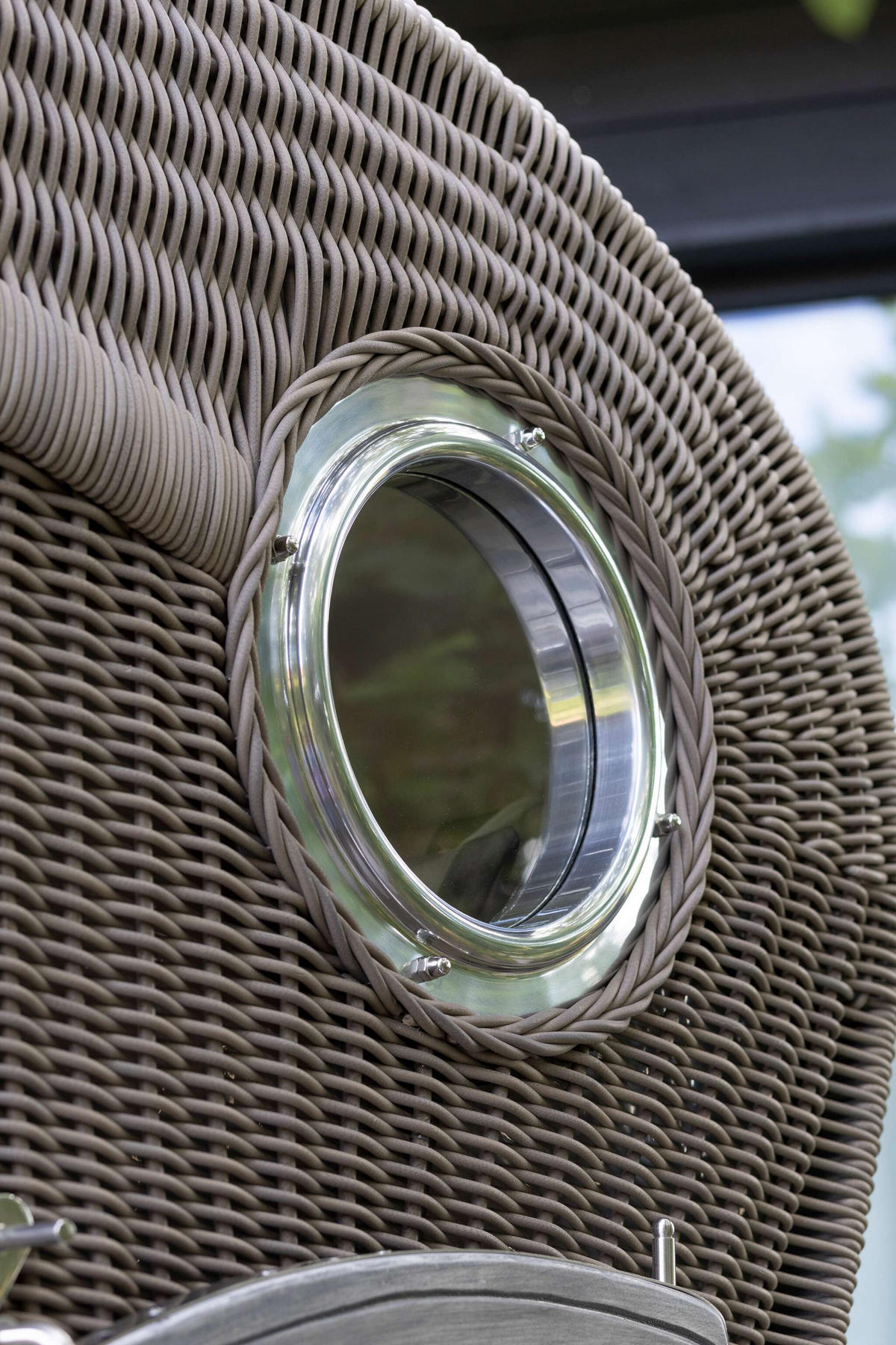 STRANDKORB Düne Koboo Grau Bullaugen - Braun/Grau, Metall (125/170/80cm) - Mr. Deko