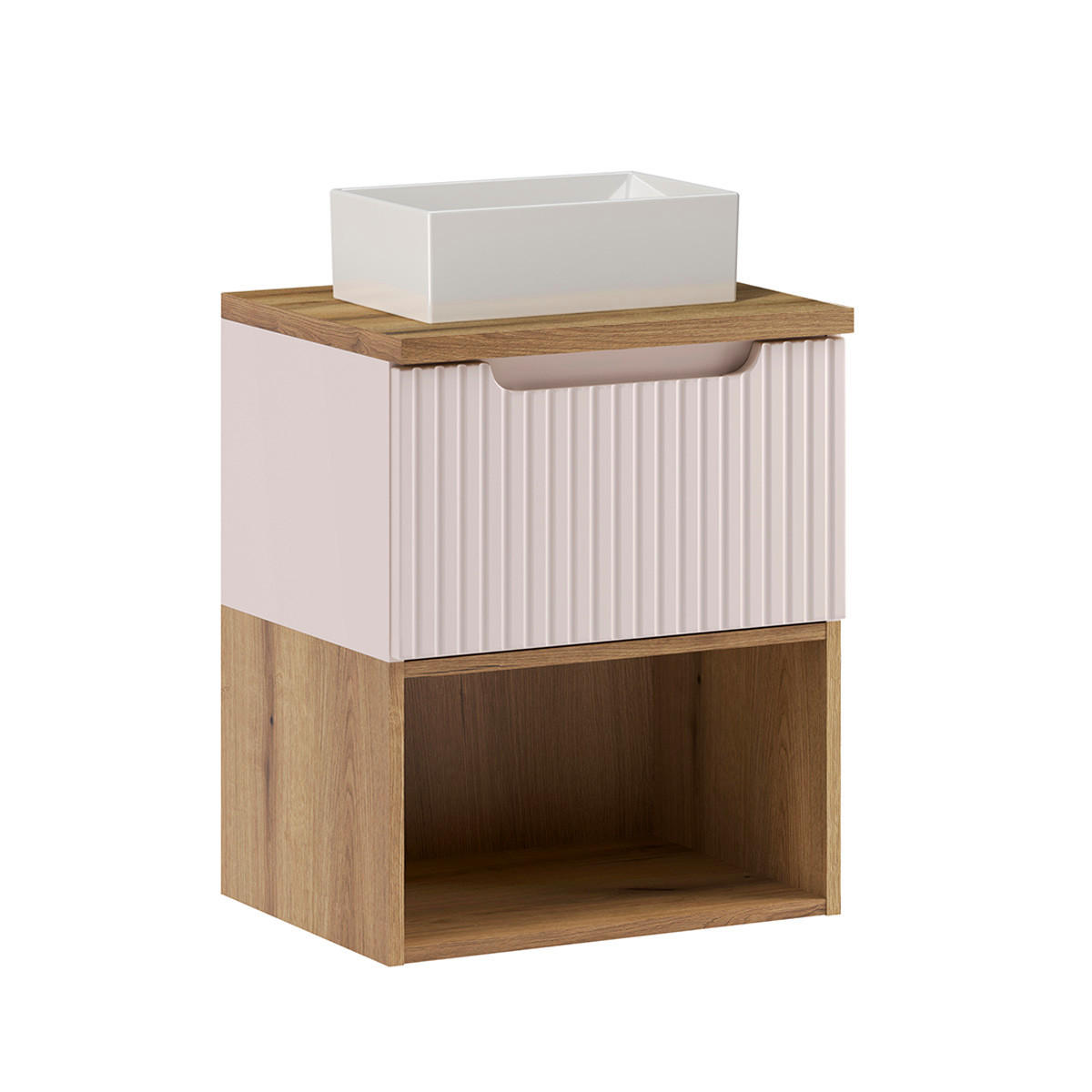 BADMÖBEL 50.4cm Riva 2er-Set Kaschmir - Beige, Holzwerkstoff (50.4/60/40cm) - Petits-meubles