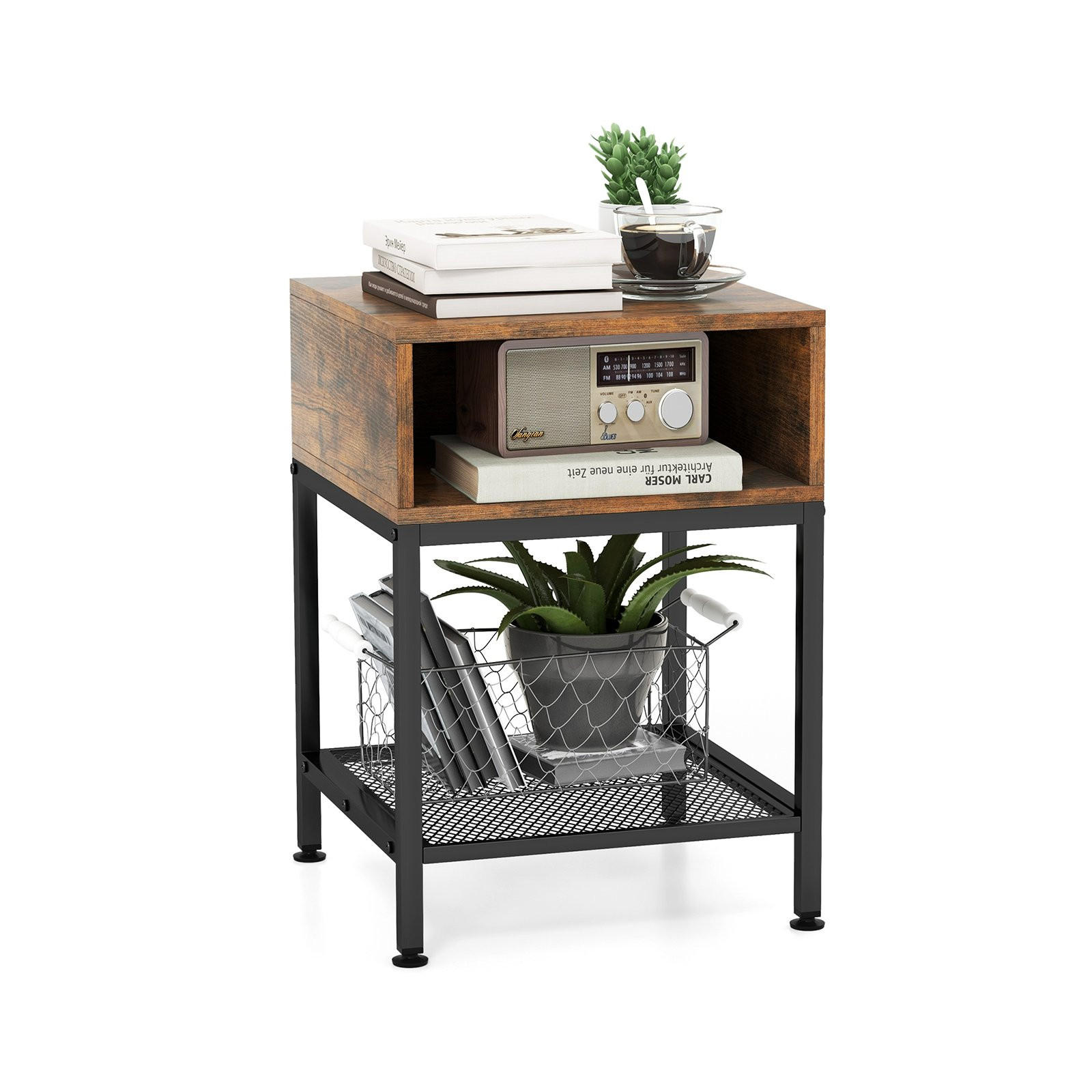 BEISTELLTISCH 57cm Braun - Braun, Holz (40/40/57cm) - COSTWAY