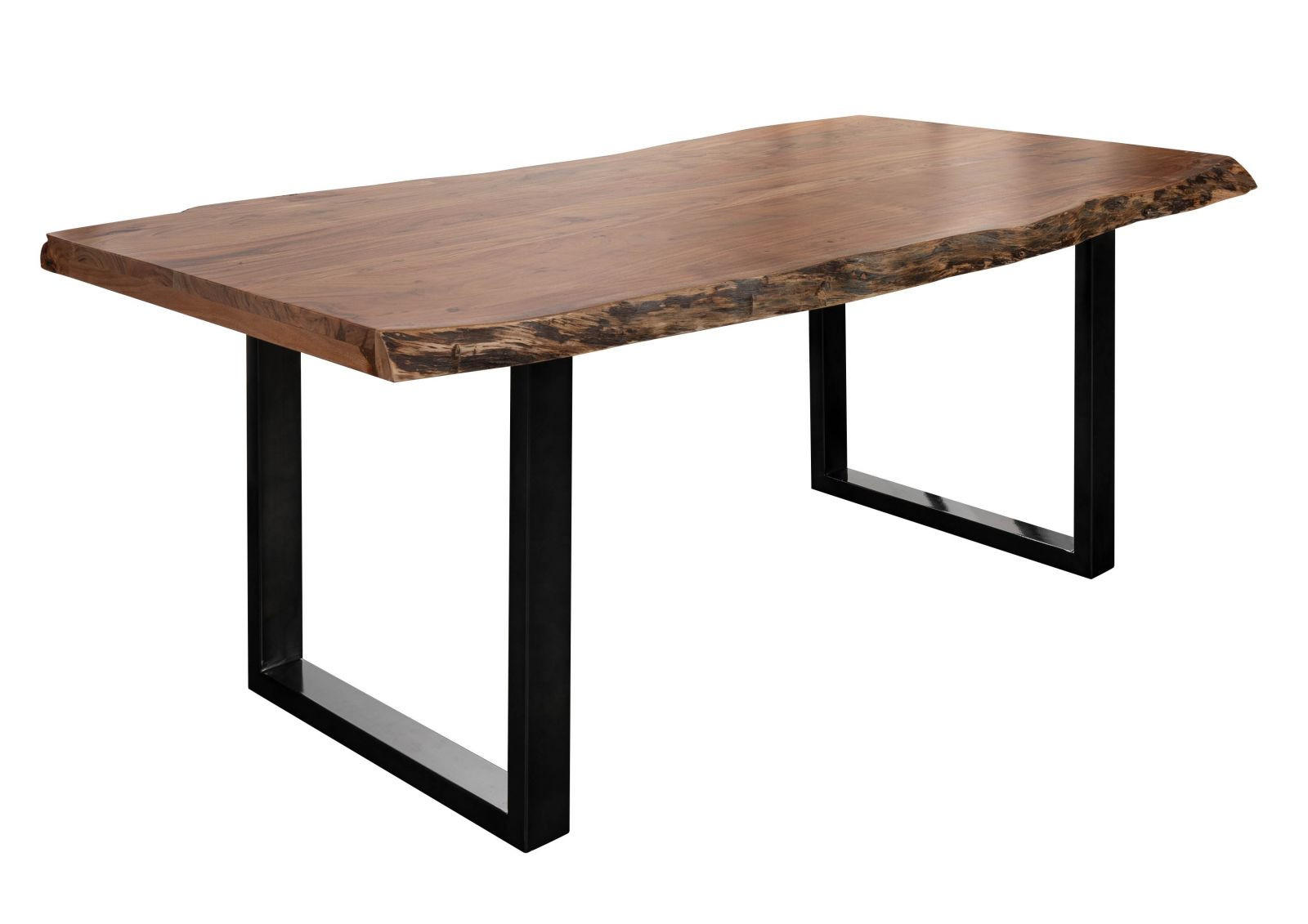 BAUMTISCH Akazie 220x100x77 natur lackiert / U-Beine anthrazit glänzend FREEFORM 5 - Naturfarben, Holz (220/100/77cm) - Massivmoebel24