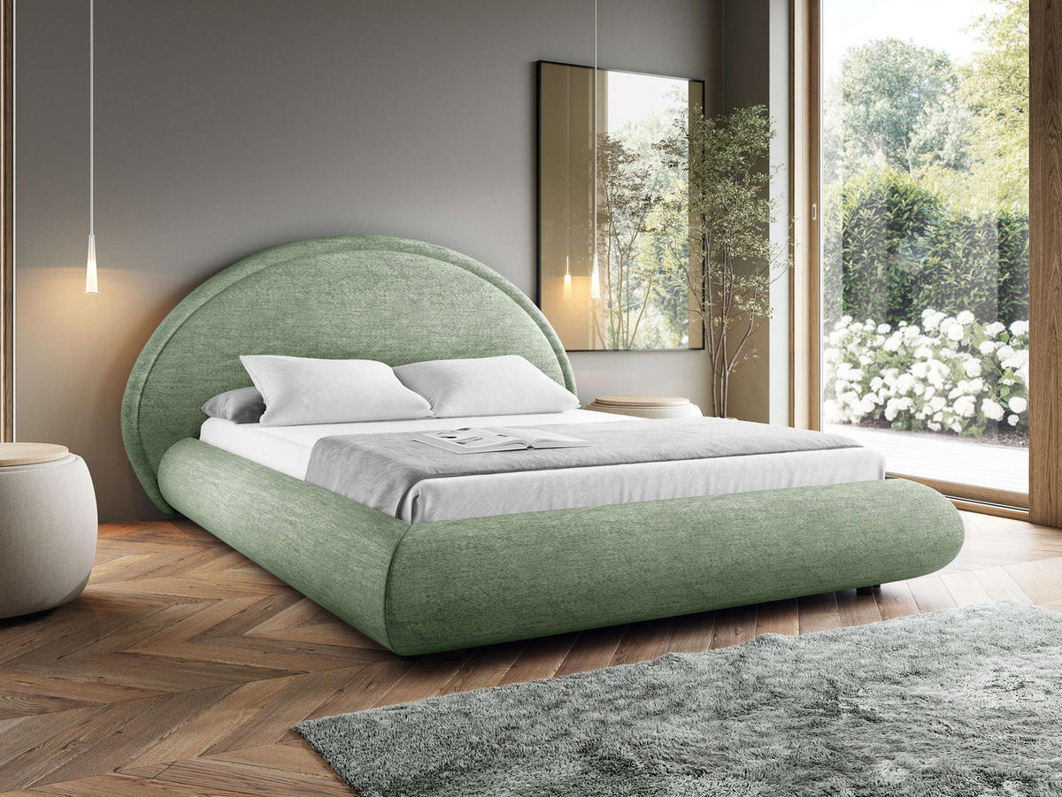 POLSTERBETT Otis - Grün, Holz/Textil (160/200cm) - MIRJAN24