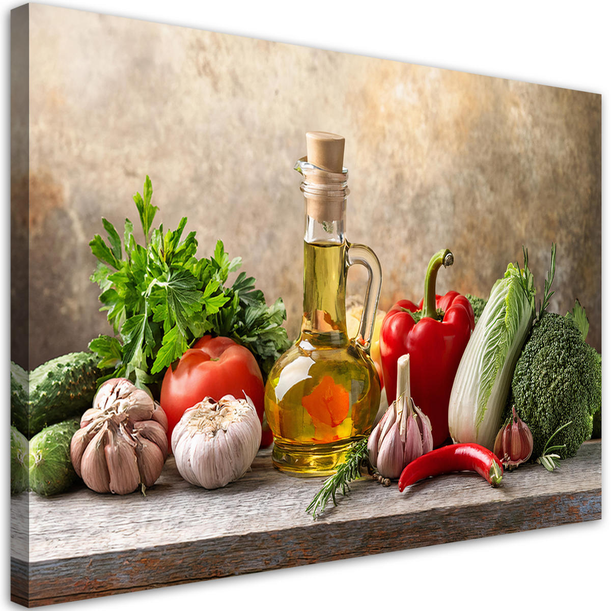 WANDBILD gemüse für die küche - Multicolor, Textil (60/40cm) - Feeby