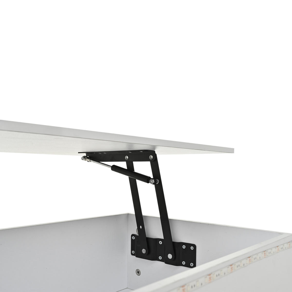 COUCHTISCH in Weiß anhebbarer Kaffeetisch mit 4 Schublade und Stauraum für Wohnzimmer, B100/T50/H40cm - Weiß, Holzwerkstoff (50/100/40cm) - STILVORA