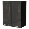 KÜCHENHÄNGESCHRANK Essen W3/60 Graphit Hochglanz / Schwarz Matt 60 / 32,5 / 72cm - Schwarz/Graphitfarben, Holz/Holzwerkstoff (60/72/32.5cm) - Feldmann-Wohnen