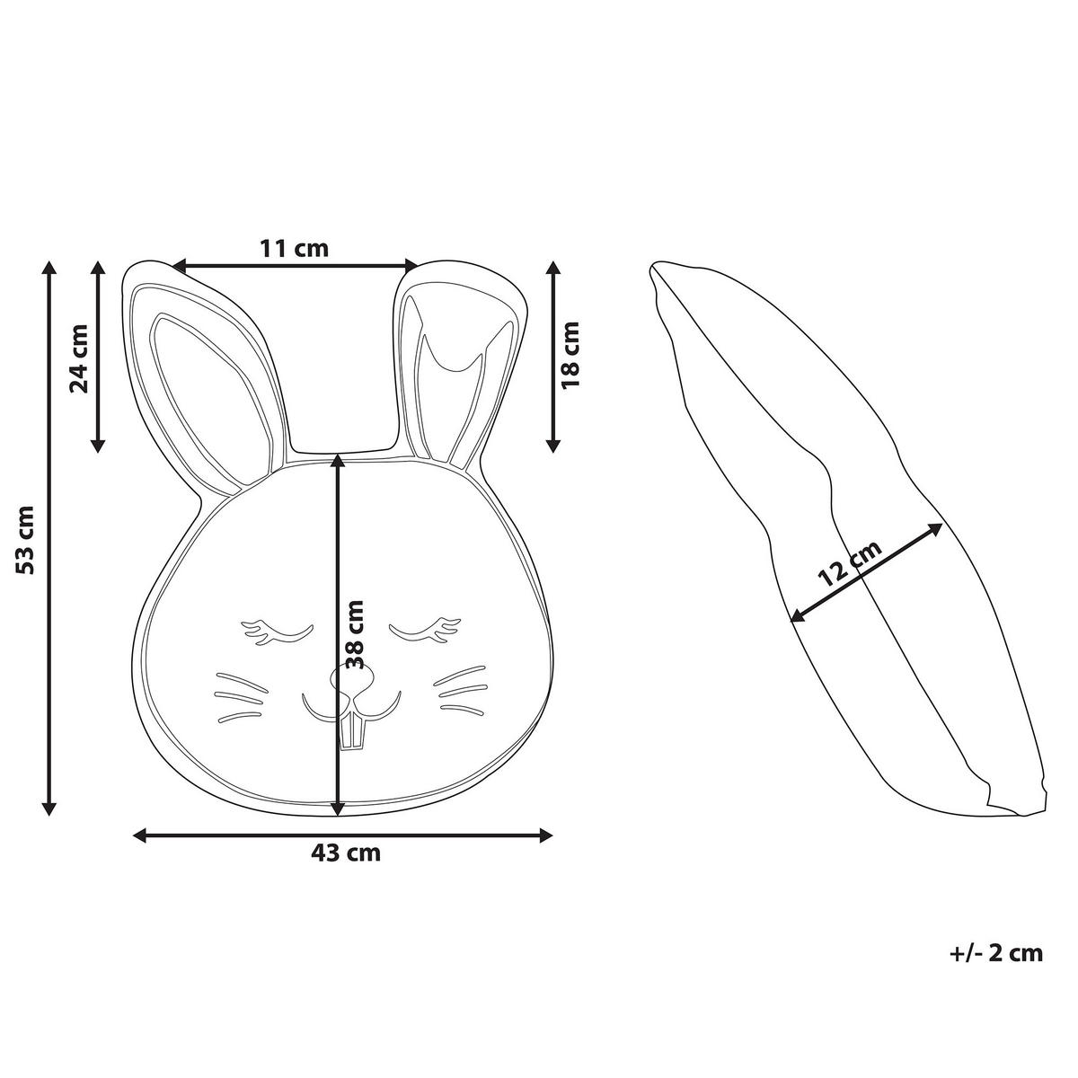 DEKOKISSEN Weiß 43/53 cm Kanpur - Weiß, Naturmaterialien/Textil (43/53cm) - Beliani
