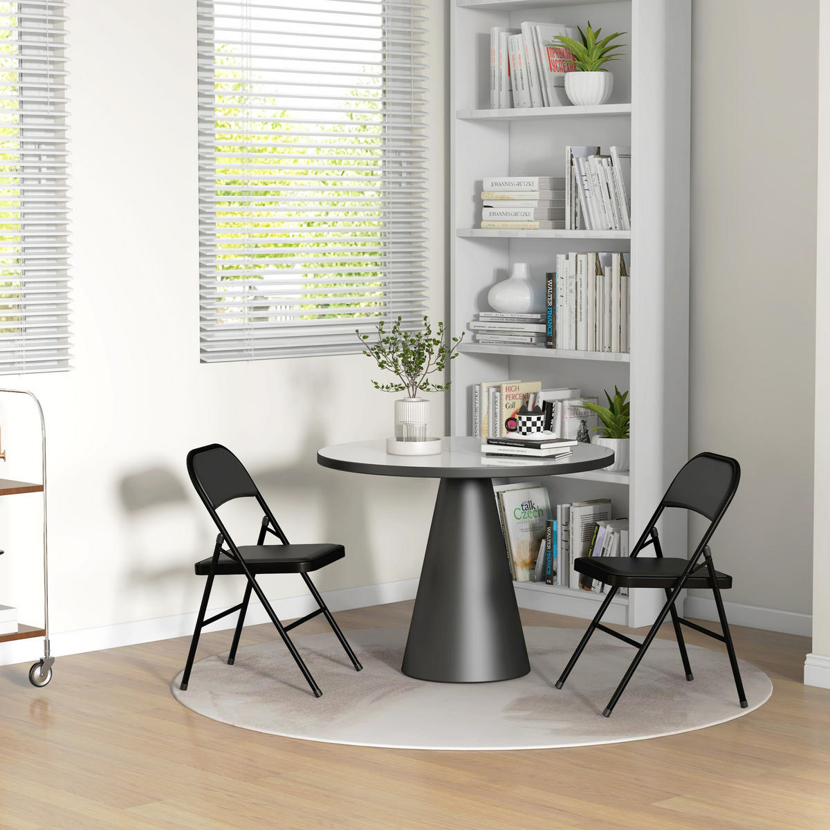 KLAPPSTUHL 2er-Set Schwarz 45.0/46.0/78.0 cm - Schwarz, Leder (46/78/45cm)