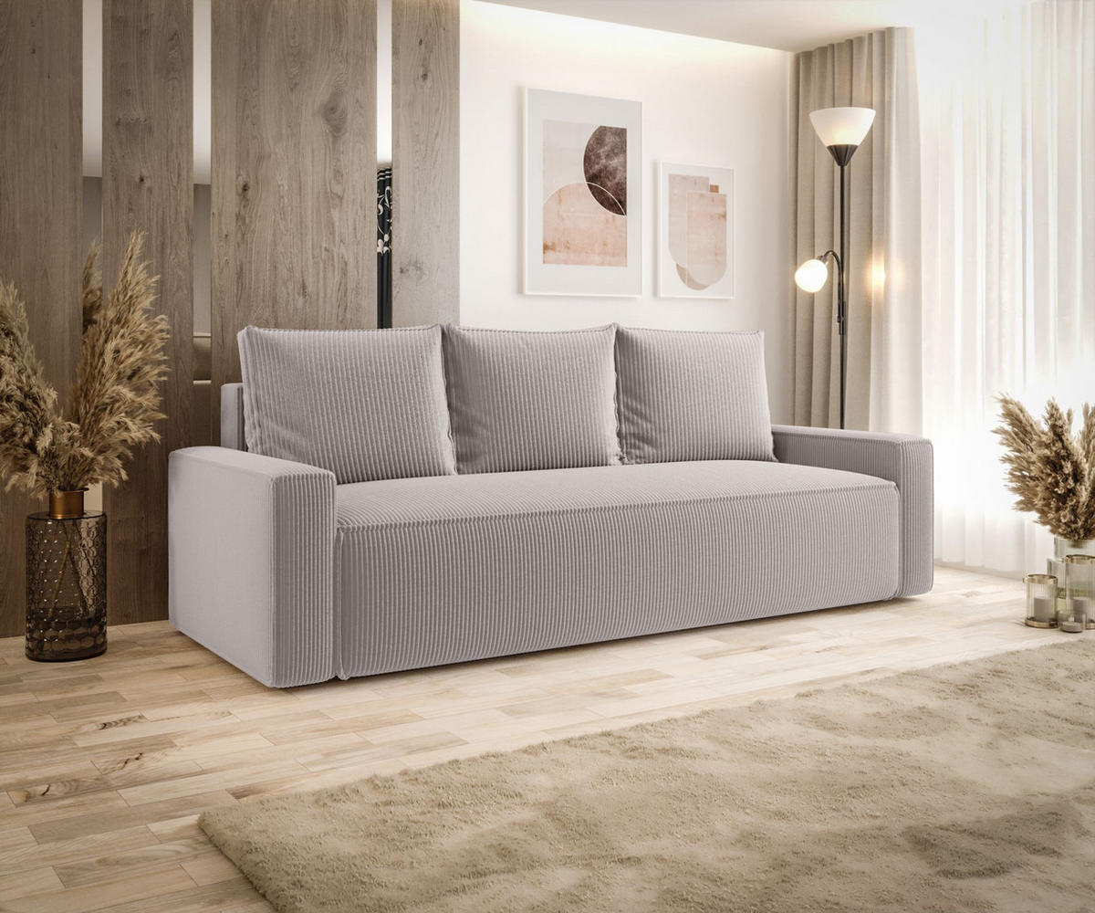 SOFA mit Schlaffunktion SAVIO Poso 100 - Ecru, Textil (232/90/90cm) - Bedante