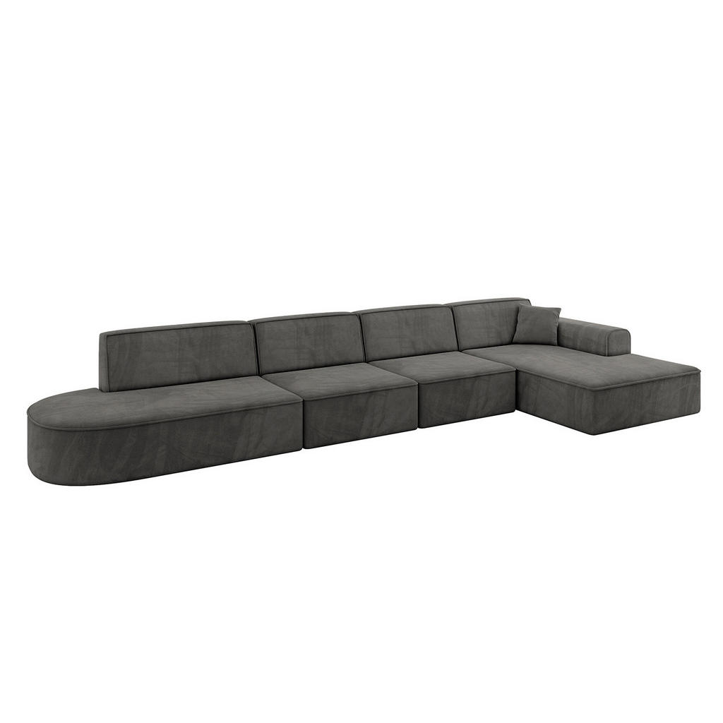 ALTDECOR ROHOVÁ SEDACÍ SOUPRAVA s otomanem vpravo IREA-L3-v3 – 412 × 165 × 77 cm, ecru