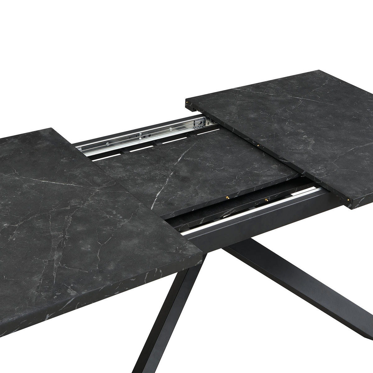 AUSZIEHTISCH MALTEX 140-220/90/76 cm - Anthrazit/Schwarz, Metall (90/140/76cm) - DUBI Möbel