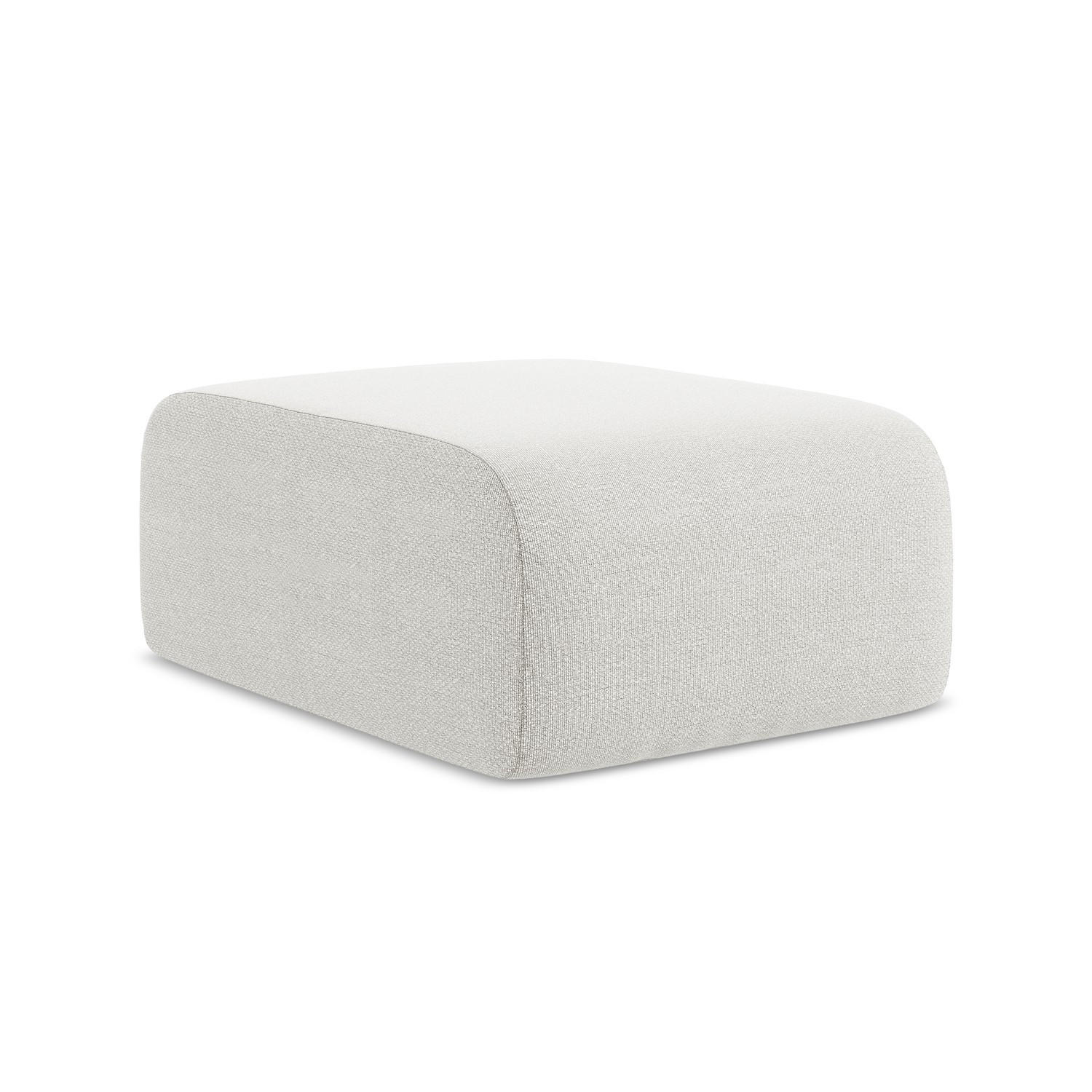 POUF Bouclé Stoff Weiß - Schwarz/Weiß, Holzwerkstoff/Kunststoff (72/42/94cm) - LaMiaSofa