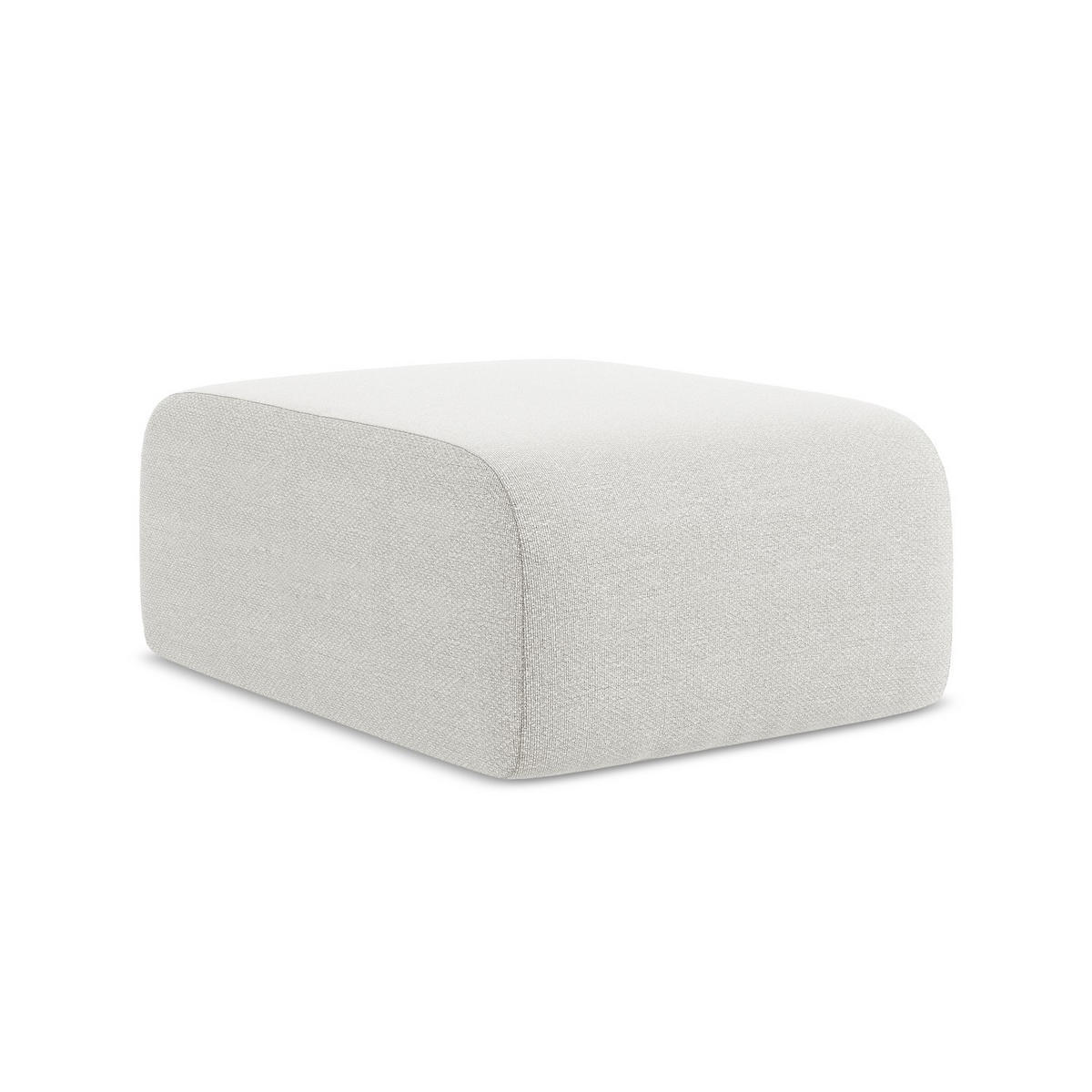 POUF Bouclé Stoff Weiß - Schwarz/Weiß, Holzwerkstoff/Kunststoff (72/42/94cm) - LaMiaSofa