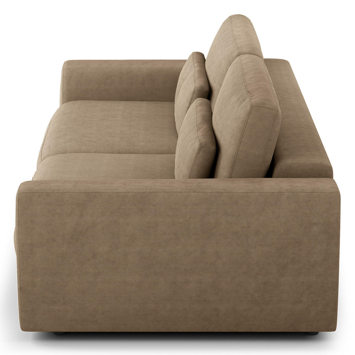 3-SITZER SOFA - Taupe/Schwarz, Kunststoff/Textil (252/80/117cm) - home24