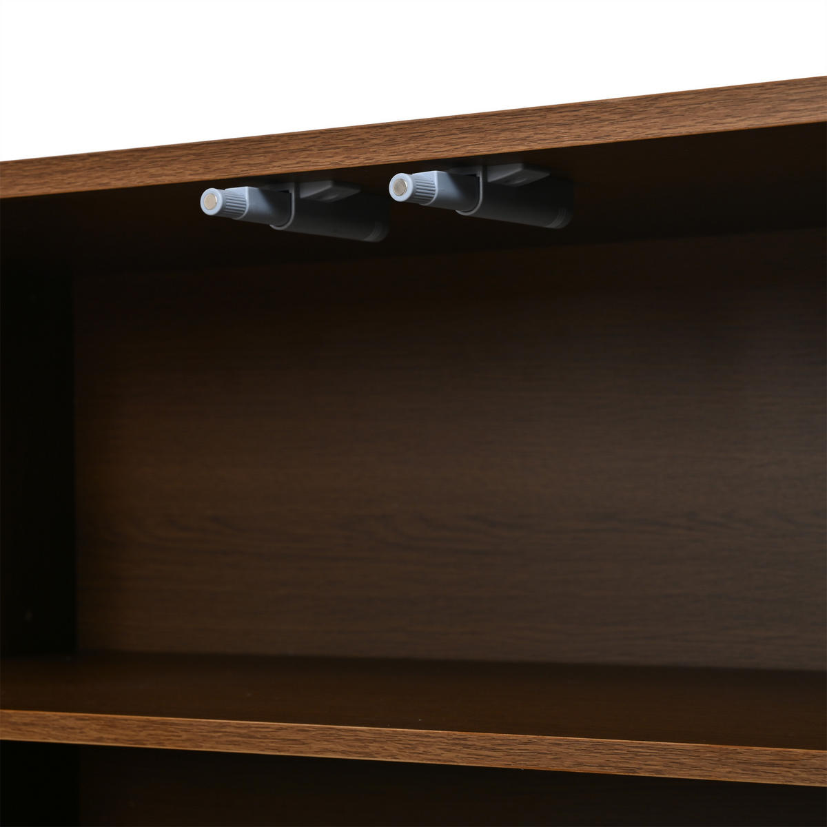 SIDEBOARD in Walnussfarben und Schwarz mit 4 Schranktüren für Küche, B160/T35/H80 cm - Walnussfarben/Schwarz, Holzwerkstoff (160/80/35cm) - STILVORA
