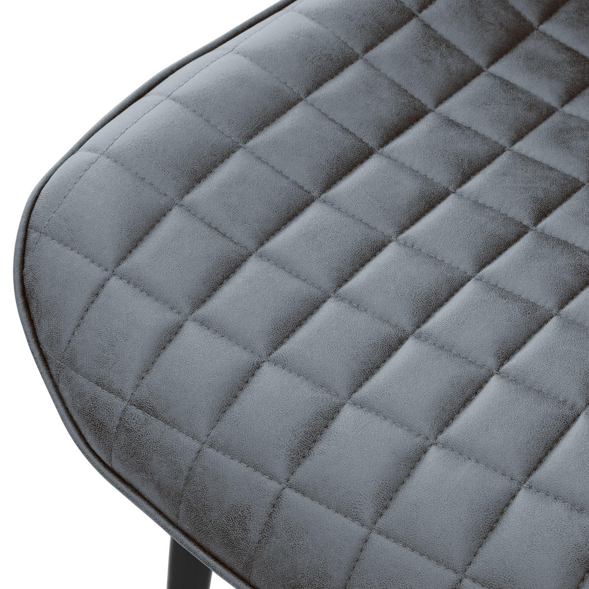 ESSZIMMERSTÜHLE 2ER-SET Anthrazit Kunstleder - Anthrazit/Schwarz, Metall (52/89/60cm) - ML-DESIGN